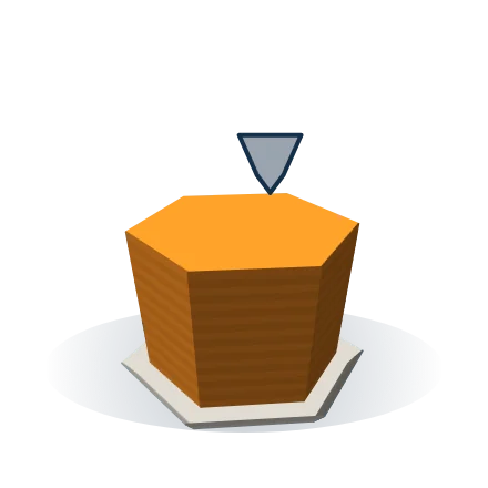 Vista 3D: maceta con dos terceras partes de sus capas impresas